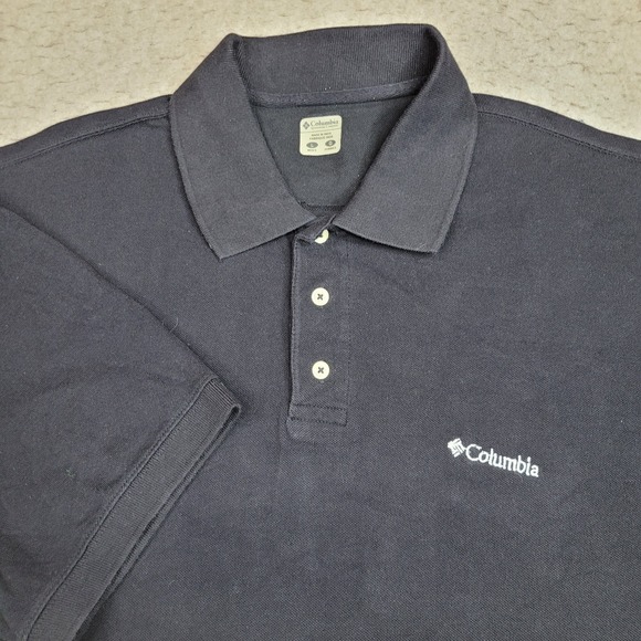 Columbia Polo Shirt Mens 3XL Black Short Sleeve Golf Outdoor - Picture 1 of 9